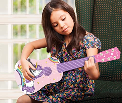 Lexibook Unicornio-Mi Primera Guitarra, 6 Cuerdas, 53 cm de Largo, Juguete niña a Partir de 3 años (K200UNI), color rosa (1)