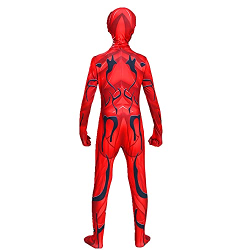 LGANY Mono Carnage Venom Body De Hombre Araña para Niños Disfraz De Cosplay para Niños Ropa Clásica De Halloween Traje De Carnaval Accesorios De Película Medias Onesies,Red-Kids/L/125~135cm