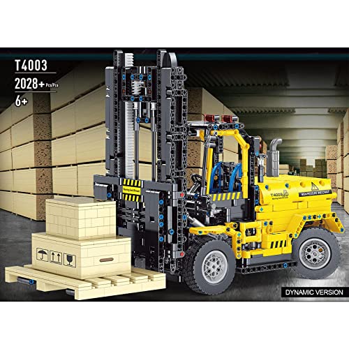 LGWJY Technic Kit de construcción de Carretilla elevadora con Control Remoto, 2028 Bloques de sujeción 2.4G / App Tecnología Modelo de Carretilla elevadora con Motores Construcción Vehículo de con