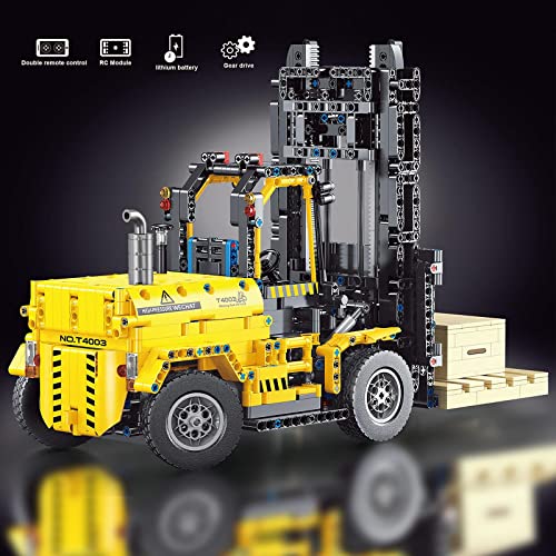 LGWJY Technic Kit de construcción de Carretilla elevadora con Control Remoto, 2028 Bloques de sujeción 2.4G / App Tecnología Modelo de Carretilla elevadora con Motores Construcción Vehículo de con