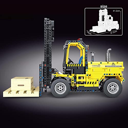 LGWJY Technic Kit de construcción de Carretilla elevadora con Control Remoto, 2028 Bloques de sujeción 2.4G / App Tecnología Modelo de Carretilla elevadora con Motores Construcción Vehículo de con