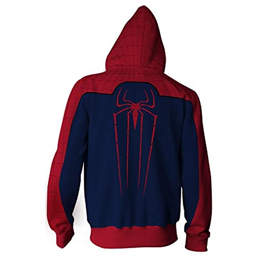 LGYCB Avengers Spiderman Zip Up Sudadera con Capucha 3D Impreso de Manga Larga Sudaderas para Deportes y Fiesta Chaqueta con Capucha para niños Ropa Exterior Tops Cosplay Disfraz,Spiderman-Adults(L)