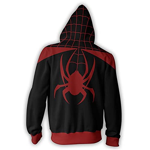 LGYCB Sudadera con Capucha Spiderman Morals Morals Cremallera Chaqueta Sudadera para Halloween, Carnaval Cosplay de Manga Larga Ropa Exterior Tops Soft Cozy Trajes,Spiderman-Adults(5XL)