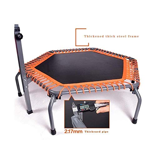 LHQ-HQ Cama elástica for niños 50 pulgadas trampolín for adultos, camas elásticas plegables aptitud de gran espesor con ajustable Baranda, comerciales de alto rendimiento Grado, 800 libras de carga tr