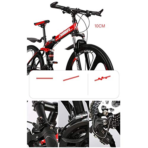 LHQ-HQ Deportes al Aire Libre Bici de montaña Plegable 27 Velocidad Doble Suspensión Frenos de Bicicletas for Hombre 26 Pulgadas de Doble Disco MTB Deportes al Aire Libre de Bicicletas de montaña