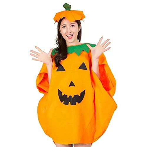 Li Ying Disfraces de calabaza de Halloween Adultos Calabaza Cosplay Ropa de fiesta con un sombrero Disfraz de mascarada Accesorios de cosplay