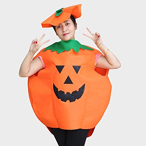 Li Ying Disfraces de calabaza de Halloween Adultos Calabaza Cosplay Ropa de fiesta con un sombrero Disfraz de mascarada Accesorios de cosplay