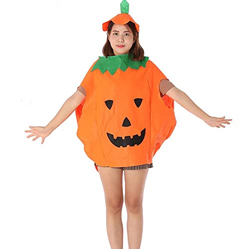 Li Ying Disfraces de calabaza de Halloween Adultos Calabaza Cosplay Ropa de fiesta con un sombrero Disfraz de mascarada Accesorios de cosplay