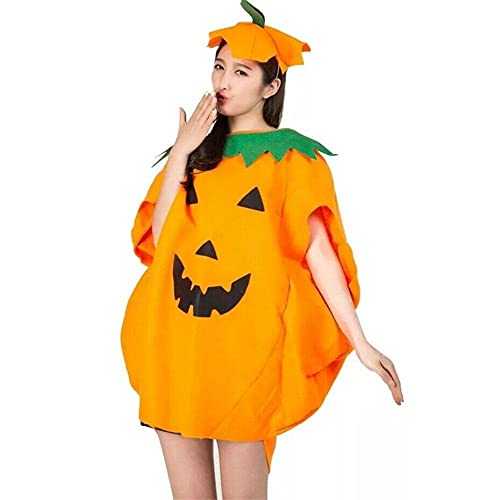 Li Ying Disfraces de calabaza de Halloween Adultos Calabaza Cosplay Ropa de fiesta con un sombrero Disfraz de mascarada Accesorios de cosplay