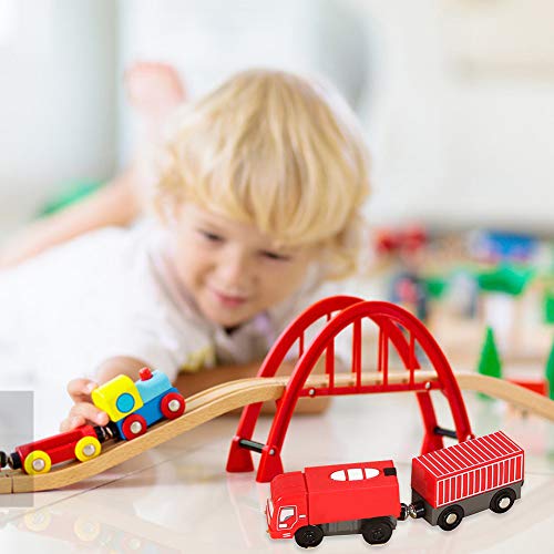 LICHENGTAI Juguete Educativo de Tren de Control Remoto Eléctrico para Niños, Tren de Locomotora de Acción con Batería, Coche de Juguetes para Niños Pequeños