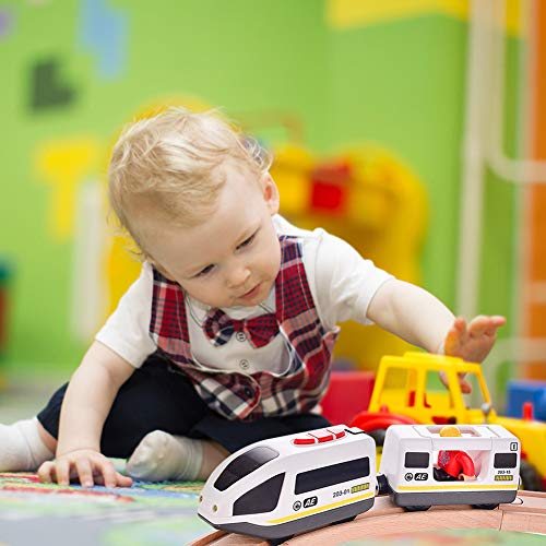 LICHENGTAI Juguete Educativo de Tren de Control Remoto Eléctrico para Niños, Tren de Locomotora de Acción con Batería, Coche de Juguetes para Niños Pequeños