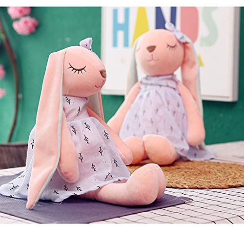 LICHENGTAI Muñeca De Conejo De Orejas Largas De Dibujos Animados Lindos, 35cm Muñeca de Conejo, Conejo para Dormir, Juguetes De Peluche De Peluche Muñeco De Conejito para Niños Y Adultos, Púrpura