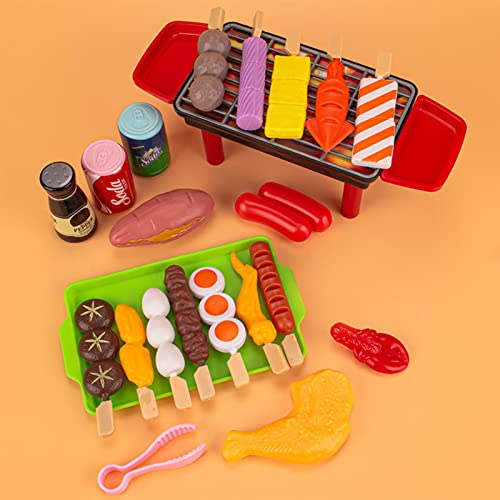 Ligege BBQ Grill Play Food Toy Set 27PCS Cooking Role Toy Playset Kitchen Cooker Toy Set Kitchen Toy Toddler Educational Toy Gift Niños Simulación BBQ Pretend Play Set