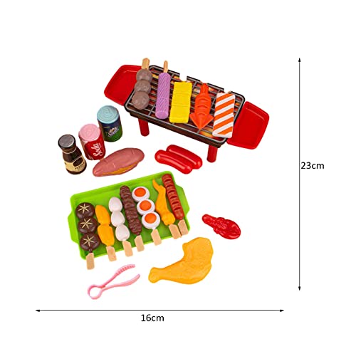 Ligege BBQ Grill Play Food Toy Set 27PCS Cooking Role Toy Playset Kitchen Cooker Toy Set Kitchen Toy Toddler Educational Toy Gift Niños Simulación BBQ Pretend Play Set