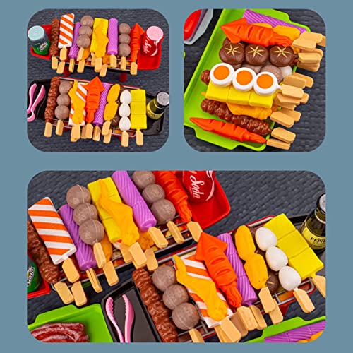 Ligege BBQ Grill Play Food Toy Set 27PCS Cooking Role Toy Playset Kitchen Cooker Toy Set Kitchen Toy Toddler Educational Toy Gift Niños Simulación BBQ Pretend Play Set