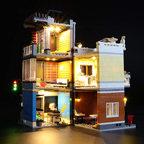 LIGHTAILING Conjunto de Luces (Creator Tienda de Mascotas y Cafetería) Modelo de Construcción de Bloques - Kit de luz LED Compatible con Lego 31097 (NO Incluido en el Modelo)