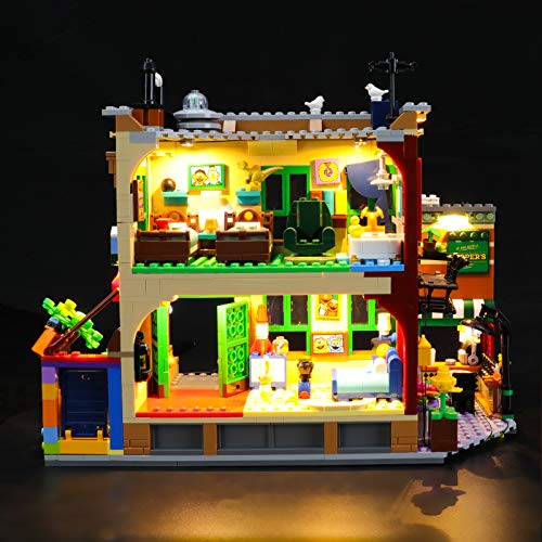 LIGHTAILING Conjunto de Luces (Ideas Barrio Sésamo) Modelo de Construcción de Bloques - Kit de luz LED Compatible con Lego 21324(NO Incluido en el Modelo)