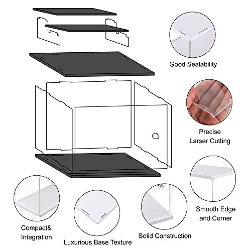 LileZbox Vitrina de acrílico, versátil expositor coleccionable para figuras de acción, juguetes, con soporte de exhibición, 1 paquete