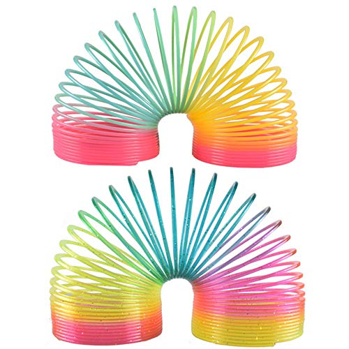 Limeo Rainbow Spiral Círculo Arcoiris Arco Iris de Primavera Arco Iris Espiral Primavera Arco Iris mágico Rainbow Spiral para niños Rainbow Spiral Springs Rainbow Spiral Big (2 en Total)