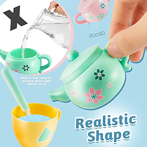 LINFUN KIDS Cocina Juego de Té Juguete Niñas, Juguete de Comida con Postre Pastel Bandeja Juguete para Fiestas de Té Regalo para Niños Niñas 3 4 5 6 Años