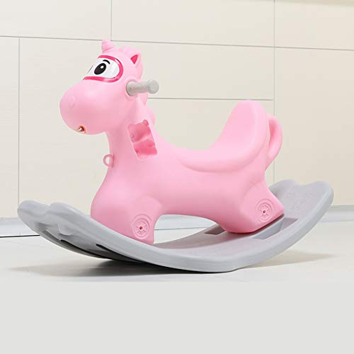 LINGZHIGAN Mecedora Caballo de Troya Mecedora Infantil bebé Equitación Niños pequeños Mecedora Regalo Año de Coches (Color : Pink)