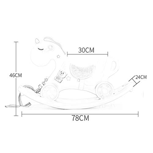 LINGZHIGAN Mecedora de Caballo Niños Cojín máquina de la Historia de Troya Regalo del bebé bebé de Juguete de plástico (Color : White)