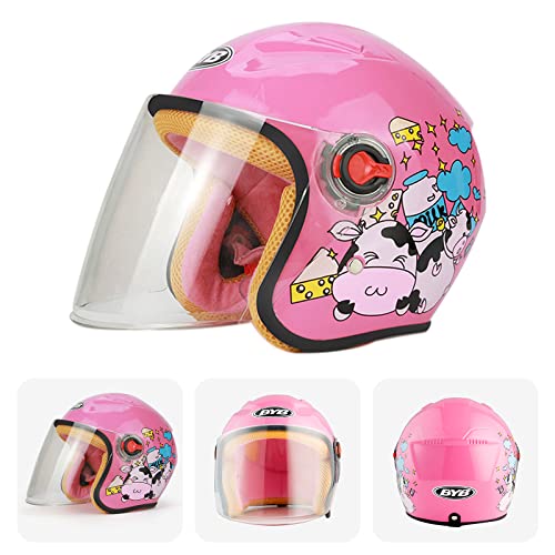 LIONCIANO Casco de Bici para Niños de 3-13 años, Casco de Patinaje para niños y niñas, Casco Infantil para Scooter, Ciclismo, Monopatín, Triciclos, Skateboarding, BMX, Esquiar(Vaca Rosa)