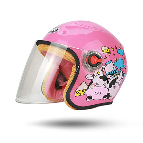 LIONCIANO Casco de Bici para Niños de 3-13 años, Casco de Patinaje para niños y niñas, Casco Infantil para Scooter, Ciclismo, Monopatín, Triciclos, Skateboarding, BMX, Esquiar(Vaca Rosa)