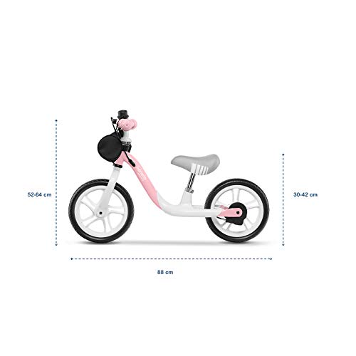 LIONELA Arie Bicicleta de equilibrio Para niños de hasta 30 kg Ruedas de 12 pulgadas Freno de mano Manillar y sillín ajustables y cómodos Cinturón para transporte