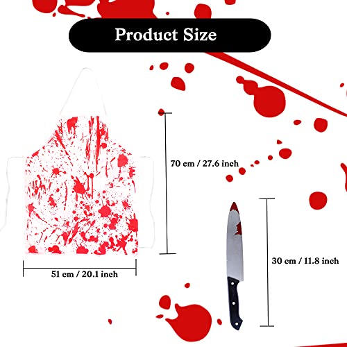 Lircentoud Delantal Halloween,Cuchillo de Plástico de Halloween,Zombie Costume Halloween,Disfraz de Halloween Carnaval,Decoración Halloween Terror (Estilo 1)