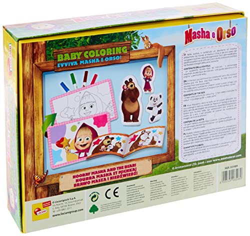 Lisciani - Masha y El Oso Baby Coloring Hurra Masha y el Oso - Juego Educativo Creativo para niñas a partir de 2 años