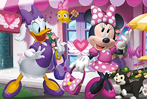 Lisciani - Puzzle in a Tub Doble Cara con Reverso para Colorear 24 Piezas con 4 rotuladores incluidos Disney Minnie Puzle para niños a partir de 3 años (86160)