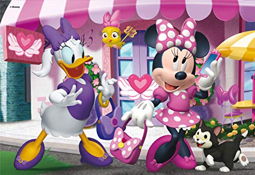 Lisciani Puzzle para niños, 2 puzles de 24 piezas 2 en 1, Doble Cara con reverso para colorear - Disney Minnie 86597