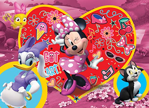 Lisciani Puzzle para niños de 24 piezas 2 en 1, Doble Cara con reverso para colorear - Disney Minnie 73979