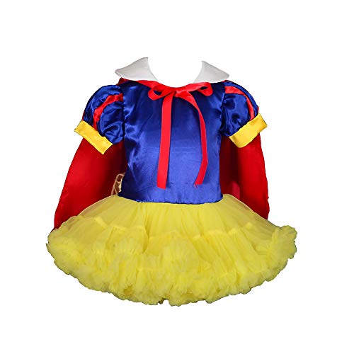 Lito Angels Disfraz Bailarina Tutu Vestido de Princesa Blancanieves con Capa para Bebé Niñas Talla 6-9 Meses Amarillo