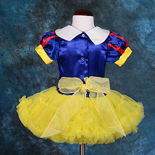 Lito Angels Disfraz Bailarina Tutu Vestido de Princesa Blancanieves con Capa para Bebé Niñas Talla 6-9 Meses Amarillo