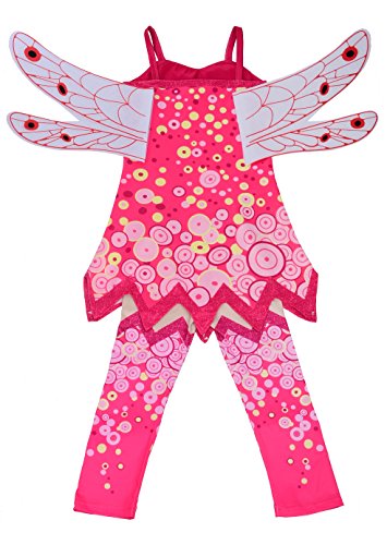 Lito Angels Disfraz de Mia and Me para niñas con alas y pantalones leggings Vestido de Hadas Talla 5-6 años Mia