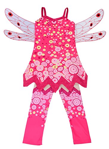 Lito Angels Disfraz de Mia and Me para niñas con alas y pantalones leggings Vestido de Hadas Talla 5-6 años Mia