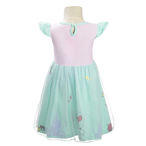 Lito Angels Disfraz de Sirenita Princesa Ariel para Niñas Pequeña, Sirena Vestido de Tul Falda Tutu, Talla 4-5 años, Verde 266