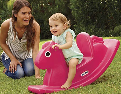 Little Tikes Caballo Balancín - Juego Activo con Asas de Fácil Agarre y Asiento Estable para Mayor Seguridad - Fabricación Duradera - para Interiores y Exteriores - Magenta - Edad: 18+ Meses