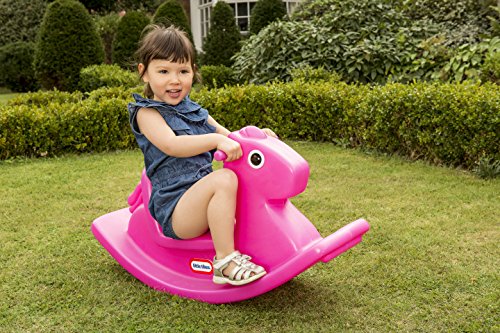 Little Tikes Caballo Balancín - Juego Activo con Asas de Fácil Agarre y Asiento Estable para Mayor Seguridad - Fabricación Duradera - para Interiores y Exteriores - Magenta - Edad: 18+ Meses