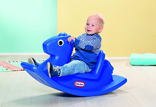 Little Tikes Caballo Balancín - Juego Activo con Asas de Fácil Agarre y Asiento Estable para Mayor Seguridad, Fabricación Duradera, para Interiores y Exteriores, Azul, Edad 18+ Meses