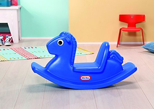 Little Tikes Caballo Balancín - Juego Activo con Asas de Fácil Agarre y Asiento Estable para Mayor Seguridad, Fabricación Duradera, para Interiores y Exteriores, Azul, Edad 18+ Meses