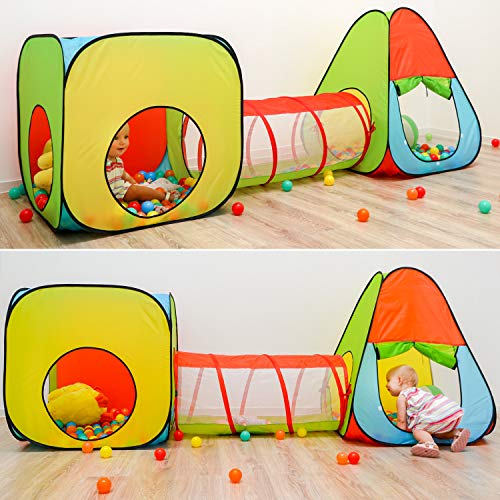 LittleTom Tienda de campaña con Túnel 260x90x100cm Juguete de Bolas para niños