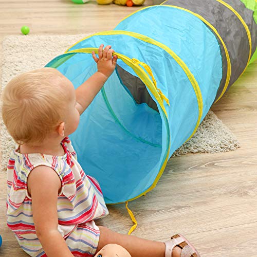 LittleTom Túnel de Juguete 180x46cm para niños pequeños de Lona Multicolor