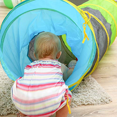 LittleTom Túnel de Juguete 180x46cm para niños pequeños de Lona Multicolor