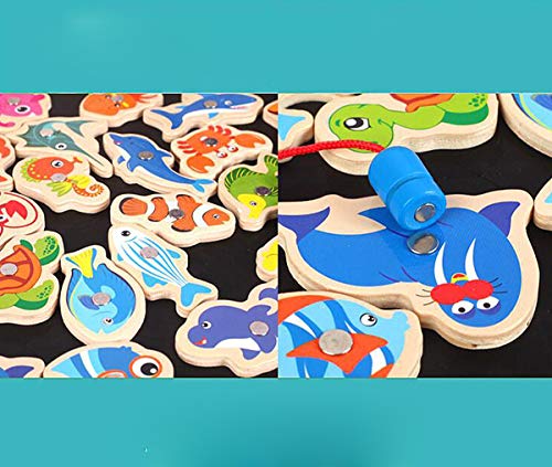 Liuer 20PCS Juego de Pesca Magnetico Juguetes Montessori Madera Juegos de Palillos Educación Regalo Juego de Pesca para Niños 3 4 5 6 Años Pequeños Cumpleaños Aprendizaje Educación Juguetes