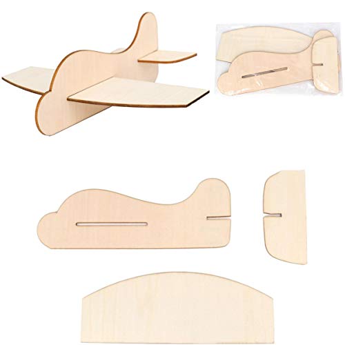 Liuer 6PCS Aviones planeadores Glider Avion Juguete de Madera para Pintar DIY Manualidad Decoración Pintura de Arte y Artesanía de Bricolaje