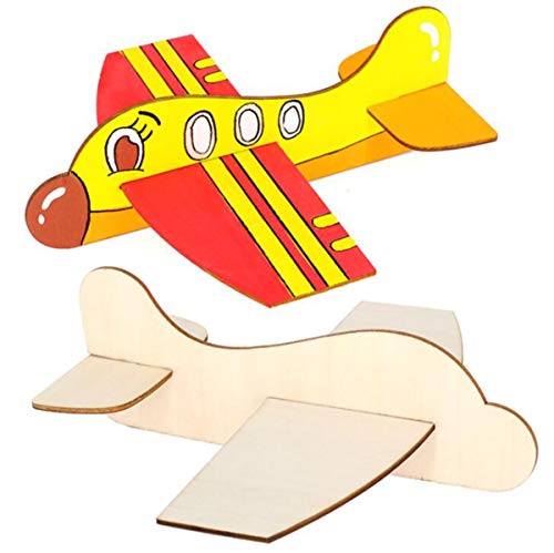 Liuer 6PCS Aviones planeadores Glider Avion Juguete de Madera para Pintar DIY Manualidad Decoración Pintura de Arte y Artesanía de Bricolaje