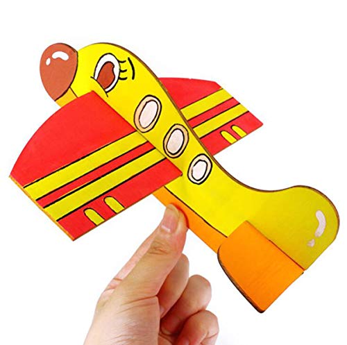 Liuer 6PCS Aviones planeadores Glider Avion Juguete de Madera para Pintar DIY Manualidad Decoración Pintura de Arte y Artesanía de Bricolaje